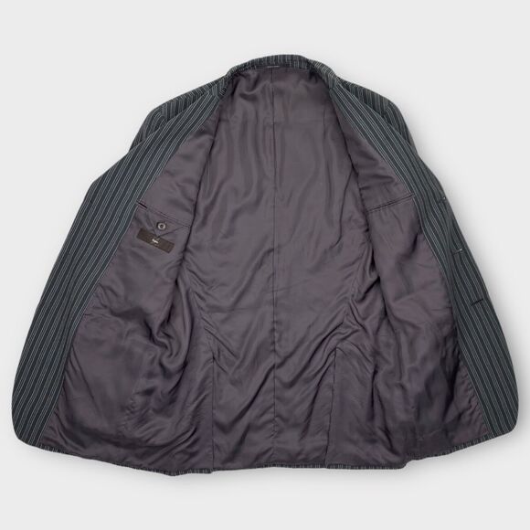 Z Zegna Blazer Mens 40R Silk Linen 'Sweater' Striped 3 Button Lightweight - Picture 5 of 12